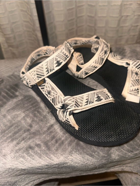 Teva Shoes - Teva Women’s Black Sandals with Cream Patterned Straps